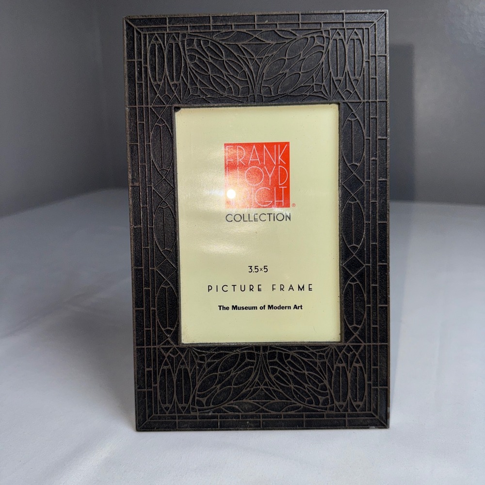 Frank Lloyd Wright MoMA Collection Bronze Tone Geometric 3.5x5 Picture Frame